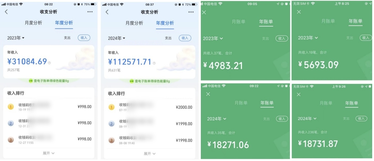 老高项目网真实年度收益截图｜网创资源站运营数据证明