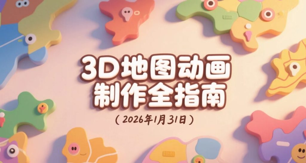 【2026.01.31】3D 地图动画制作学习视频资料｜玩转国内外平台轻松赚美金-老高项目网