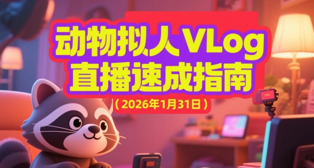 【2026.01.31】AI动物拟人直播视频教程：5分钟VLOG表现思路与实操-老高项目网