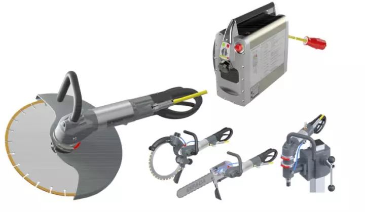 混凝土切割-[视频]一台切割机四个头，切割钻孔无敌手！这款高频混凝土救援工具你见过吗？