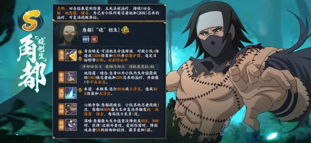 鬼灯水月-拥有与初代火影交锋的战斗经验，于战场上奔跑的不死武士——角都[“晓”创生]