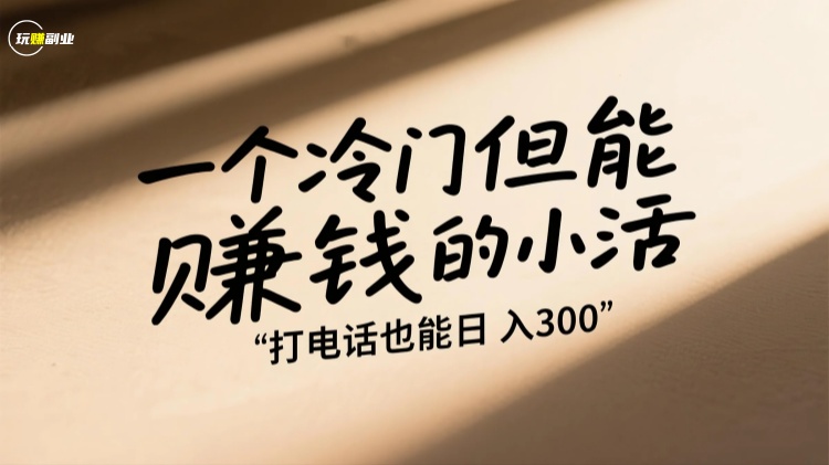 一个冷门但能赚钱的小活——打电话也能日入300