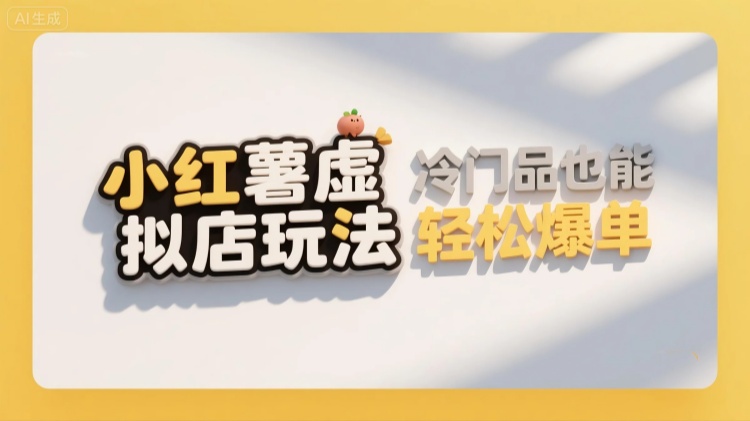 小红书虚拟店玩法：冷门品也能轻松爆单