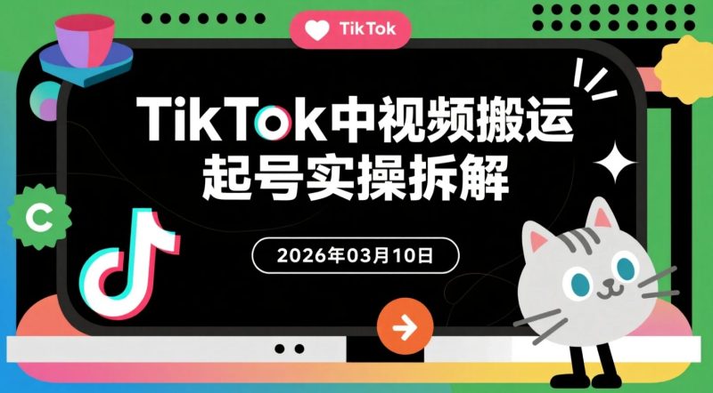 【2026.03.10】TikTok中视频搬运起号实操拆解：三天跑通流程与矩阵变现思路-老高项目网