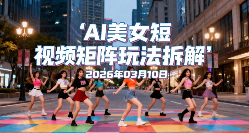 【2026.03.10】AI美女短视频矩阵玩法拆解：低成本制作与流量变现实操思路-老高项目网