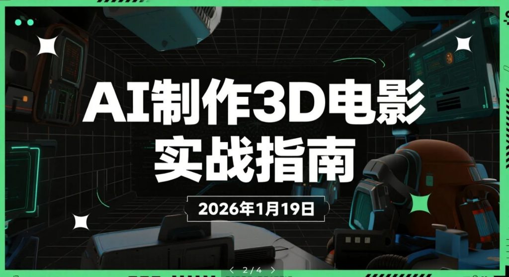【2026.01.19】AI电影制作实操拆解：用免费工具完成3D短片创作与变现应用-老高项目网
