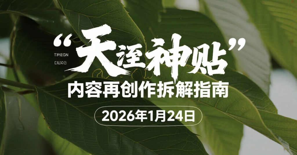 【2026.01.24】考古“天涯神帖”内容再创作与私域变现实操拆解-老高项目网