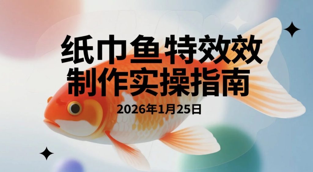 【2026.01.25】纸巾变活鱼特效短视频实操拆解：手机即可完成的创意玩法与流量思路-老高项目网