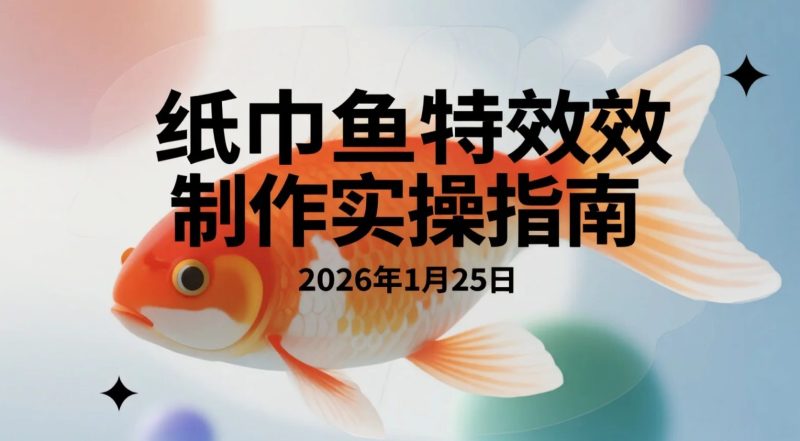 【2026.01.25】纸巾变活鱼特效短视频实操拆解：手机即可完成的创意玩法与流量思路-老高项目网