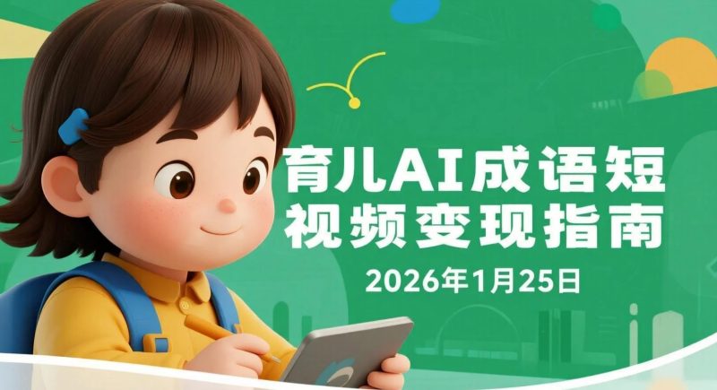 【2026.01.25】成语寓言故事AI短视频实操项目：育儿内容创作与涨粉变现思路拆解-老高项目网