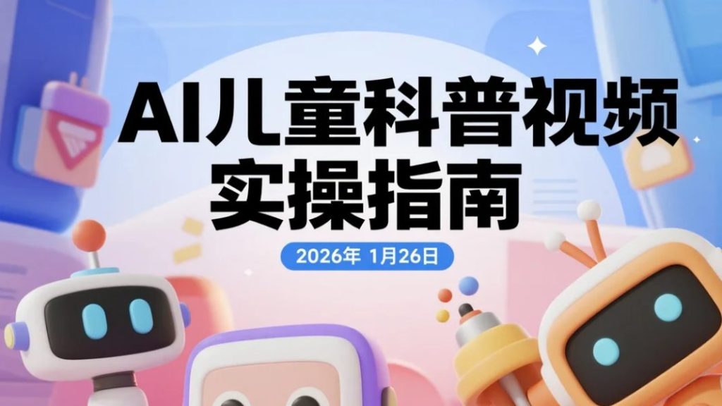 【2026.01.26】AI儿童科普视频实操玩法拆解，从0到1打造可持续输出的内容变现路径-老高项目网