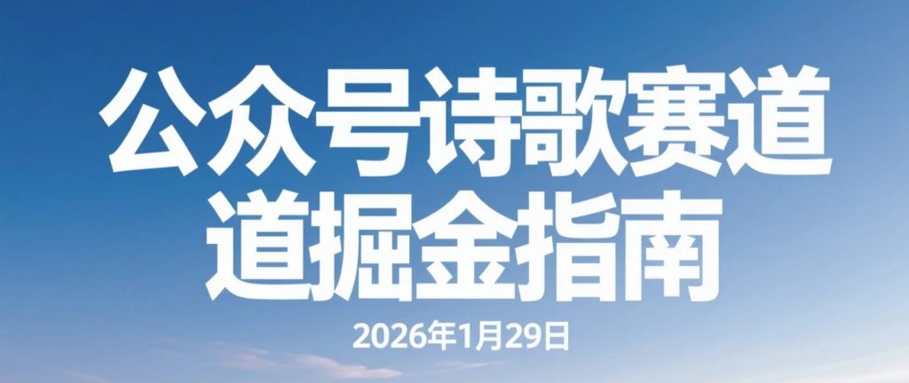 【2026.01.29】古诗词解析公众号AI实操路径：面向家长与学生的内容变现思路拆解-老高项目网