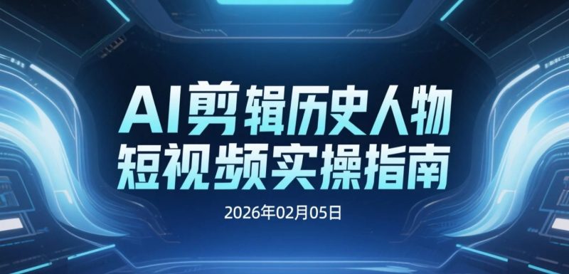【2026.02.05】AI剪辑历史人物短视频操作指南，快速起号与涨粉技巧-老高项目网