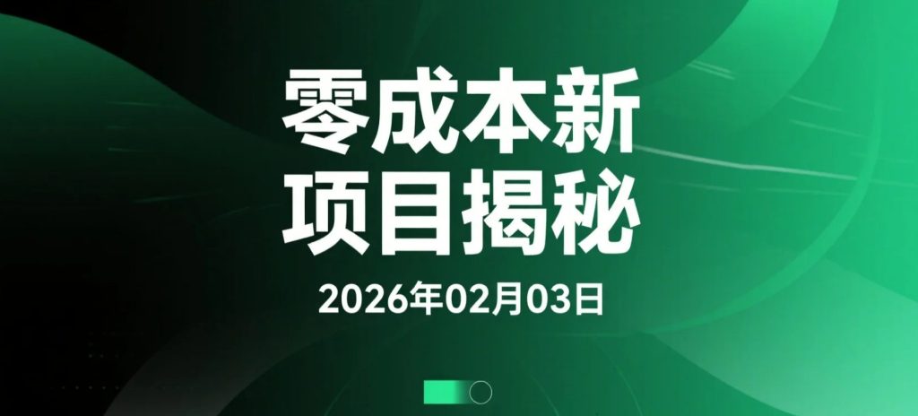【2026.02.03】零成本新项目揭秘：定价即利润，市场需求火爆！-老高项目网