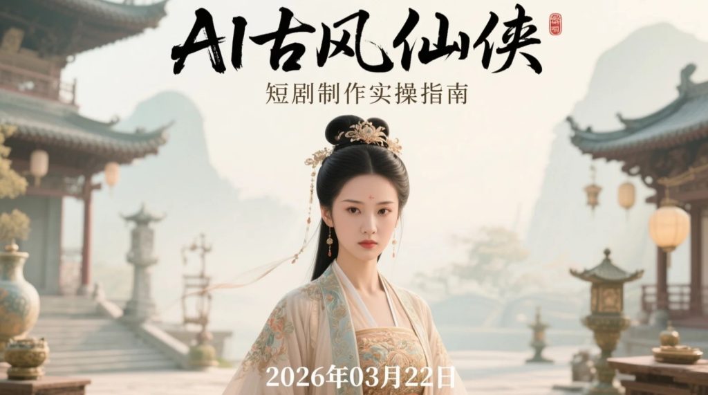 【2026.03.22】AI古风仙侠短剧制作实操指南，零基础入门的短视频内容变现方向拆解-老高项目网