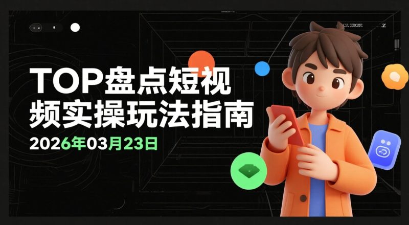 【2026.03.23】TOP盘点短视频实操玩法指南，AI文案+模板剪辑思路，适合批量起号与伙伴计划方向-老高项目网