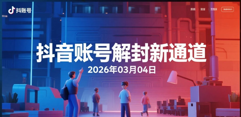 【2026.03.04】抖音账号解封新通道：登录即解，短至3天长至永久皆可恢复-老高项目网