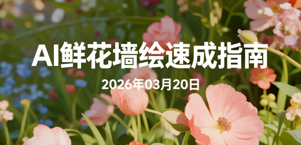 【2026.03.20】AI鲜花墙绘速成指南：3分钟掌握条条爆款实操-老高项目网