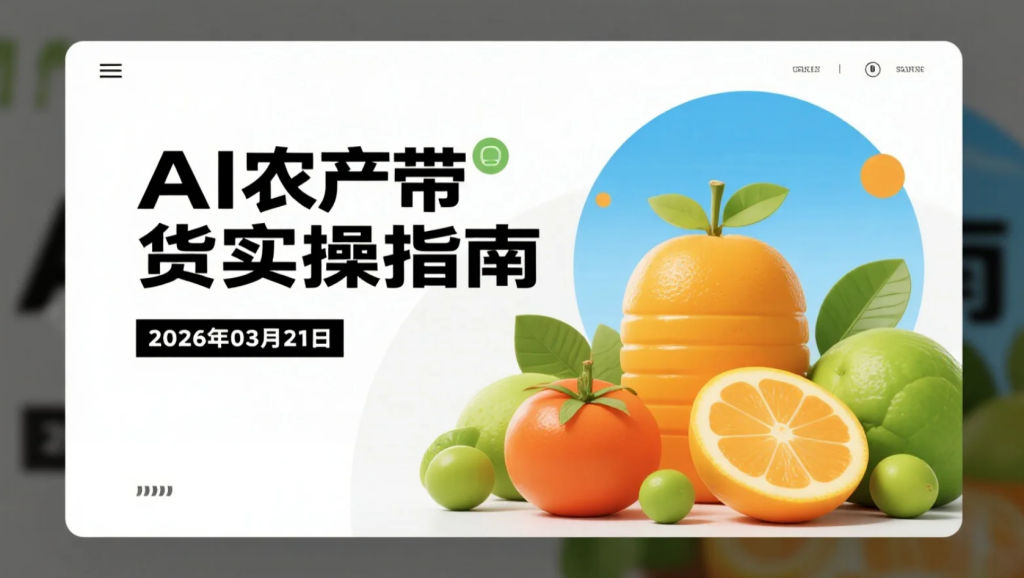 【2026.03.21】AI农产带货实操指南，干果零食类目短视频与直播变现玩法-老高项目网
