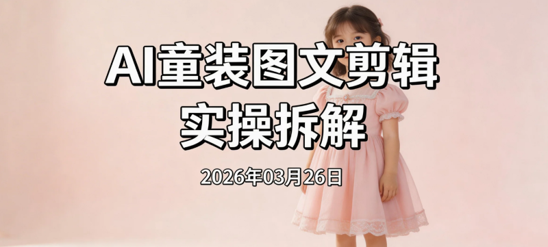 【2026.03.26】AI童装图文剪辑实操拆解:低门槛起号涨粉与带货路径解析-老高项目网
