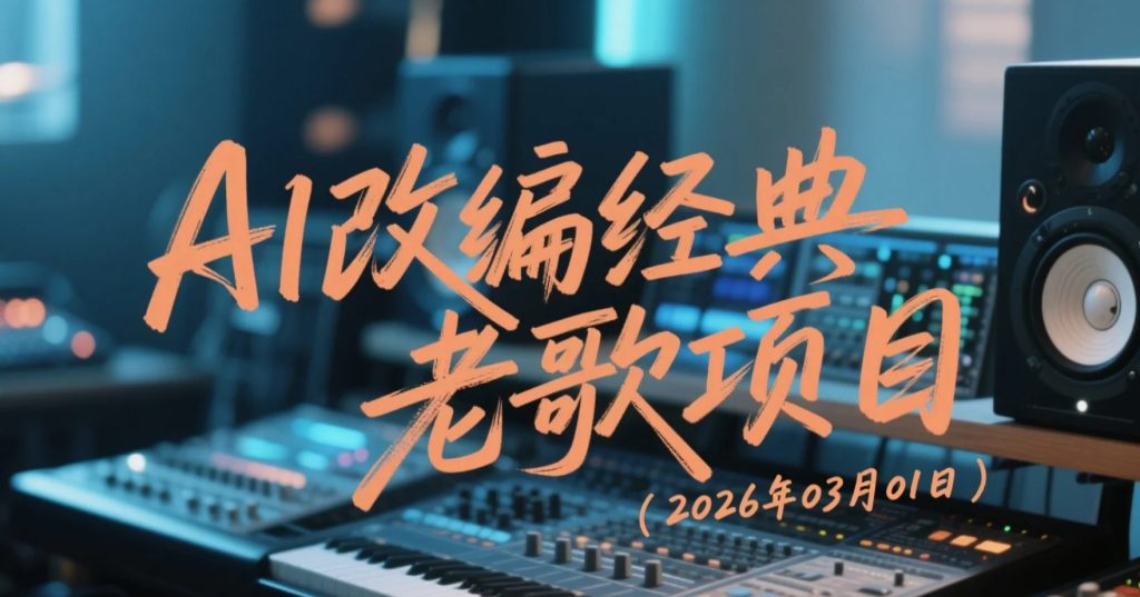 【2026.03.01】AI改编经典老歌项目，短视频音乐人凭此快速涨粉-老高项目网