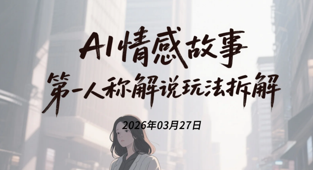【2026.03.27】AI情感故事第一人称解说玩法拆解：短视频内容制作与变现路径实操-老高项目网