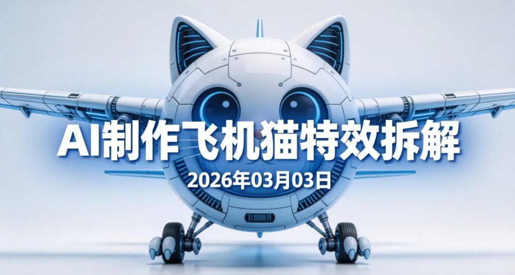 【2026.03.03】AI特效短视频实操玩法：用飞机猫创意素材快速制作吸睛内容，可用于短视频变现-老高项目网