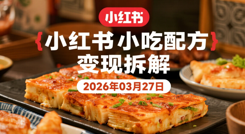 【2026.03.27】小红书小吃配方变现拆解,从内容整理到接单的轻量实操路径-老高项目网