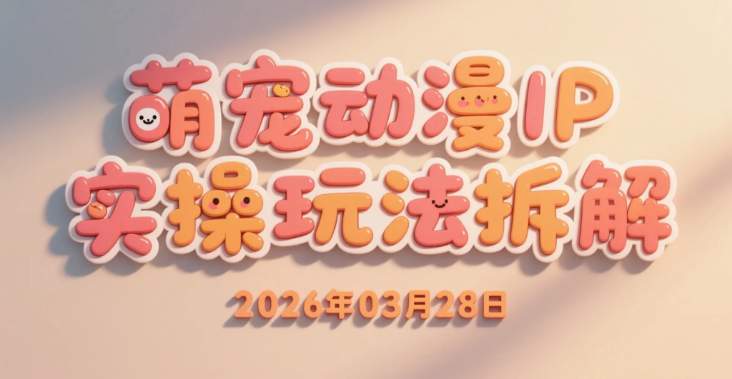 【2026.03.28】萌宠动漫IP实操玩法拆解：从0到1打造吸粉账号，多平台变现路径解析-老高项目网
