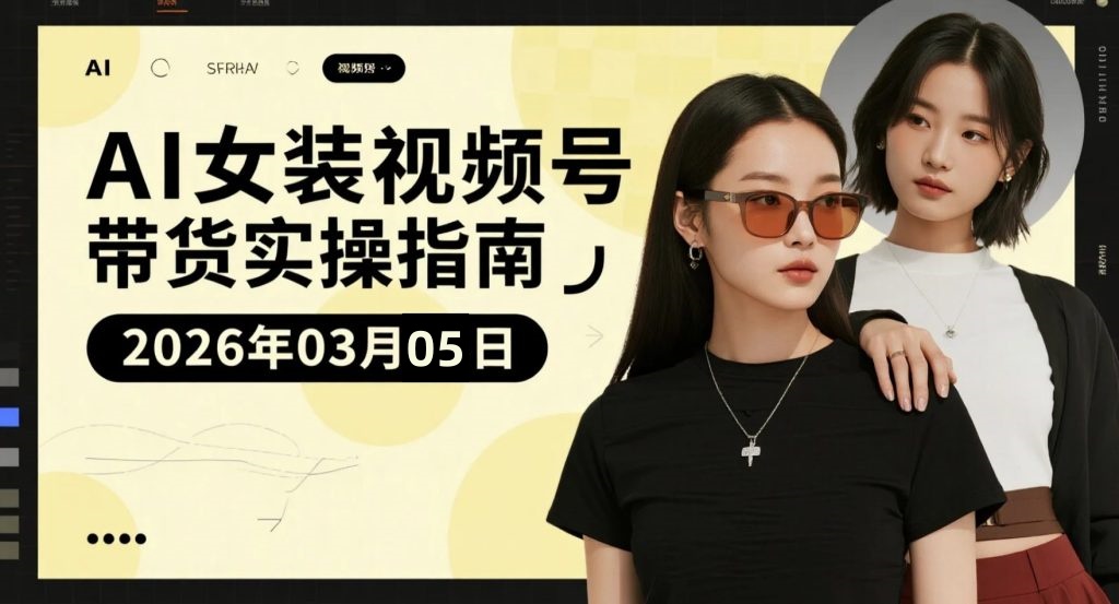 【2026.03.05】AI女装带货全流程实操：零基础也能快速上手变现-老高项目网