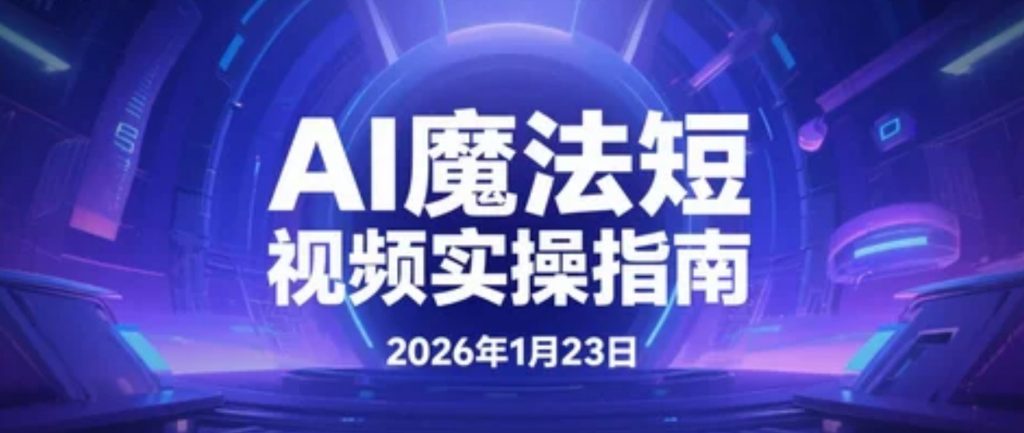 【2026.01.23】AI魔法短视频实操指南：一键激发创意，实现视频内容变现-老高项目网