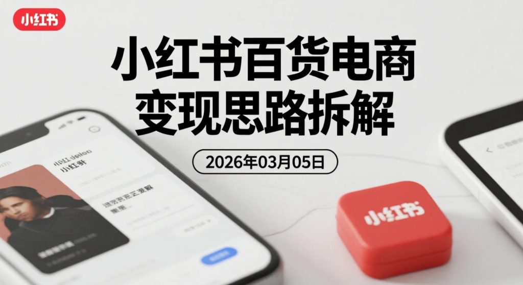 【2026.03.05】小红书百货电商变现思路拆解：0基础入门到出单流程实操整理-老高项目网