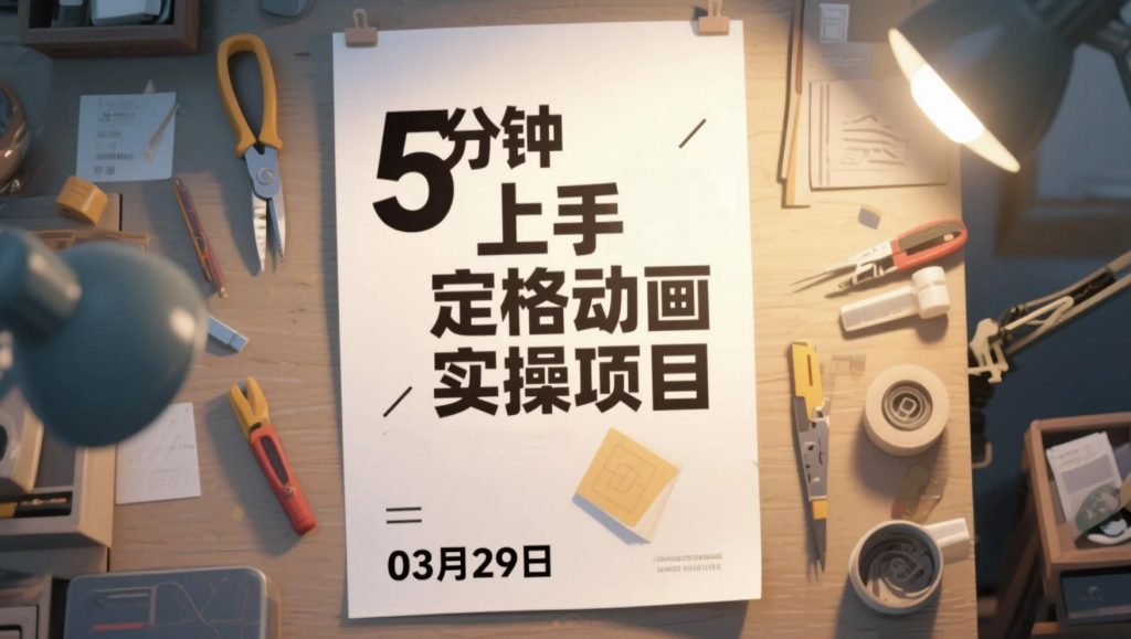【2026.03.29】5分钟上手定格动画实操项目，低门槛创意变现思路拆解-老高项目网