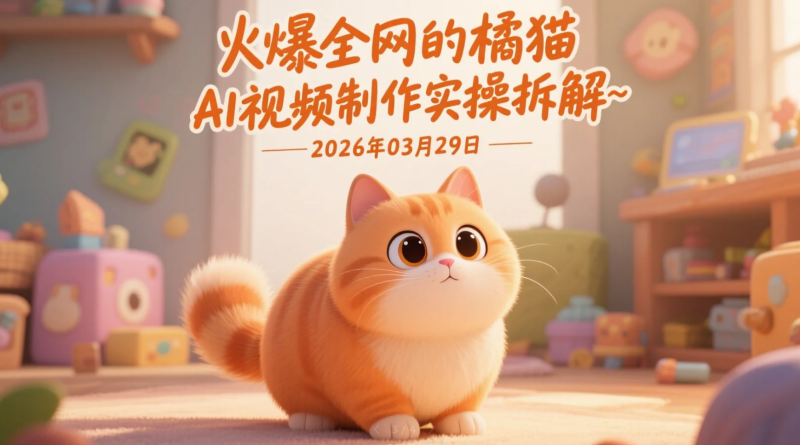 【2026.03.29】火爆全网的橘猫AI视频制作实操拆解:4步搭建萌系内容模型,实现短视频起号与流量获取-老高项目网