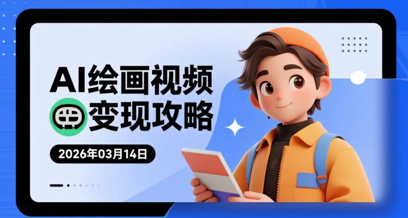 【2026.03.14】AI绘画视频变现攻略：零基础入门与伙伴计划实践-老高项目网