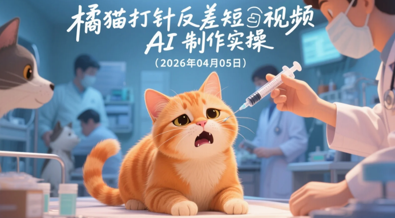 【2026.04.05】橘猫打针反差短视频AI制作实操,轻量起号变现玩法拆解-老高项目网