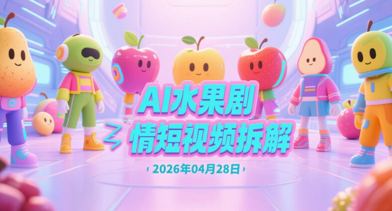 【2026.04.28】AI水果剧情短视频拆解：5分钟复刻高互动内容的实操路径-老高项目网