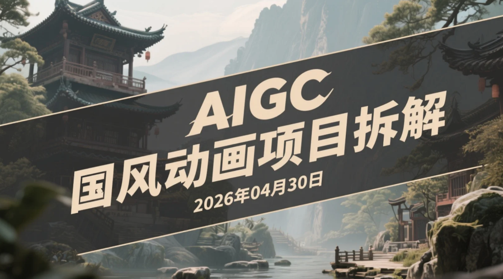 【2026.04.30】AIGC国风动画项目拆解丨从分镜到成片的AI动画制作与变现思路-老高项目网