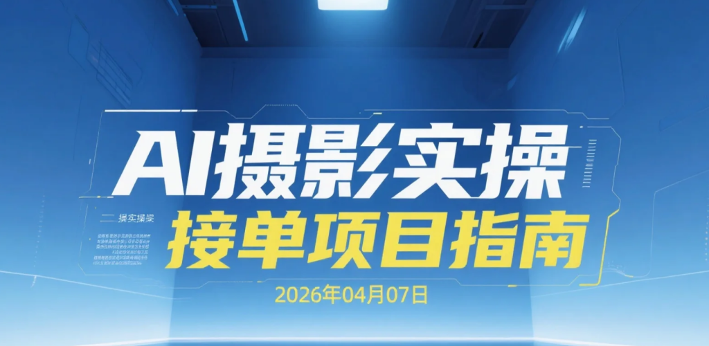 【2026.04.07】AI摄影实操接单项目指南：免费工具完成作品，单套收益50-100元-老高项目网