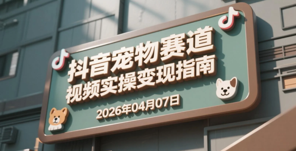 【2026.04.07】抖音宠物赛道视频实操变现指南-老高项目网