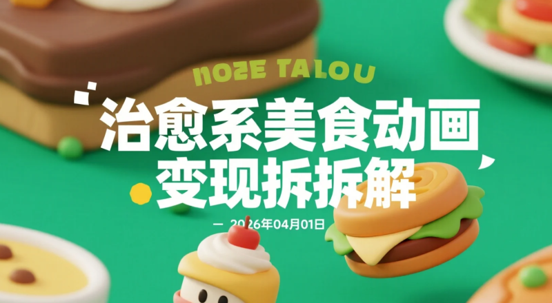 【2026.04.01】治愈系美食动画变现拆解：3分钟复刻热门内容，轻量化制作与平台分发实操指南-老高项目网