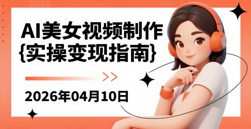 【2026.04.10】AI美女视频制作实操变现指南：云端高效出图，手机电脑通用，低成本批量生成-老高项目网