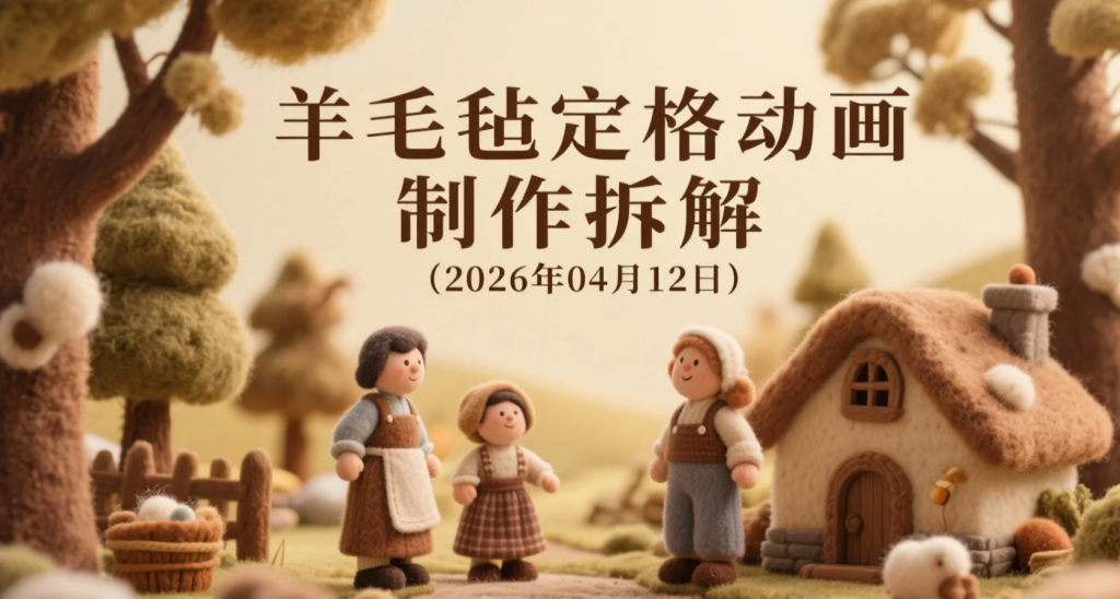【2026.04.12】羊毛毡定格动画制作拆解：治愈系短视频快速起号与多渠道变现指南-老高项目网
