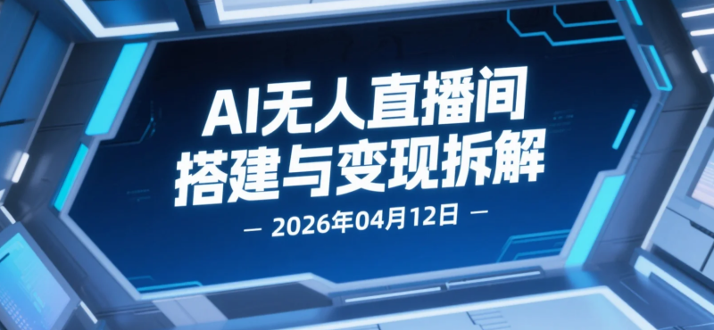【2026.04.12】AI无人直播间搭建与变现拆解:OBS配置+数字人话术自动化流程-老高项目网
