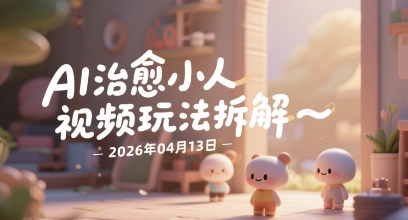 【2026.04.13】AI治愈小人视频玩法拆解:从内容制作到账号变现的完整实操指南-老高项目网