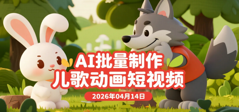 【2026.04.14】AI批量制作儿歌动画短视频,多平台发布的实操变现思路-老高项目网