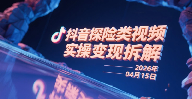 【2026.04.15】抖音探险类视频实操变现拆解:从素材获取到AI剪辑的完整路径-老高项目网