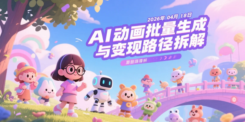 【2026.04.18】AI动画批量生成与变现路径拆解：2小时内容生产与多平台应用实操-老高项目网