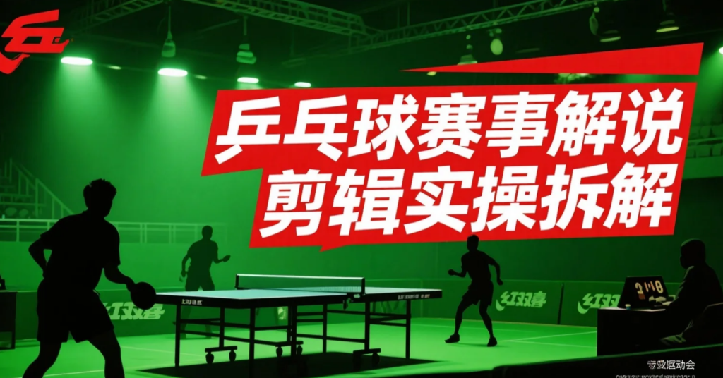 【2026.04.19】乒乓球赛事解说剪辑实操拆解：低门槛起号思路+双路径变现玩法-老高项目网