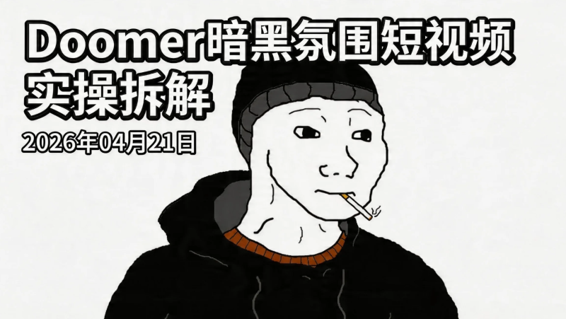 【2026.04.21】Doomer暗黑氛围短视频实操拆解，从0到变现的小剧场制作思路-老高项目网